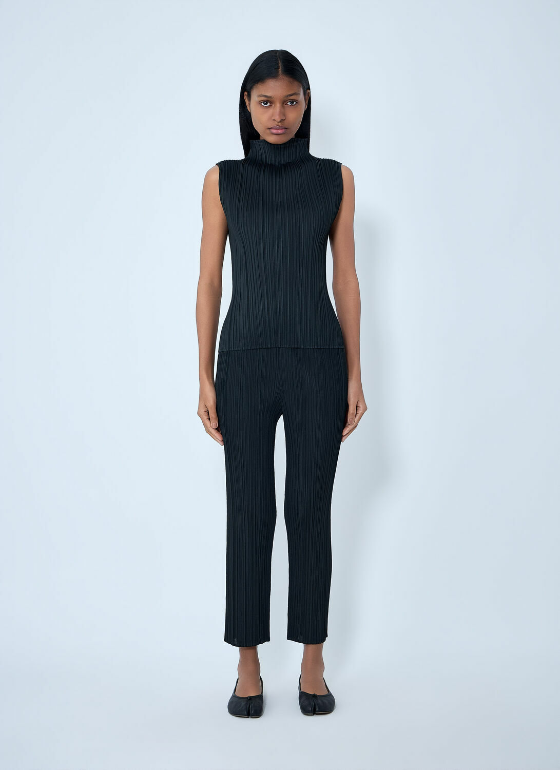 Pleats Please Issey Miyake Pleated High-Neck Sleeveless Top