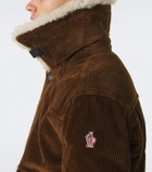 Moncler Grenoble Shearling-trimmed corduroy down jacket