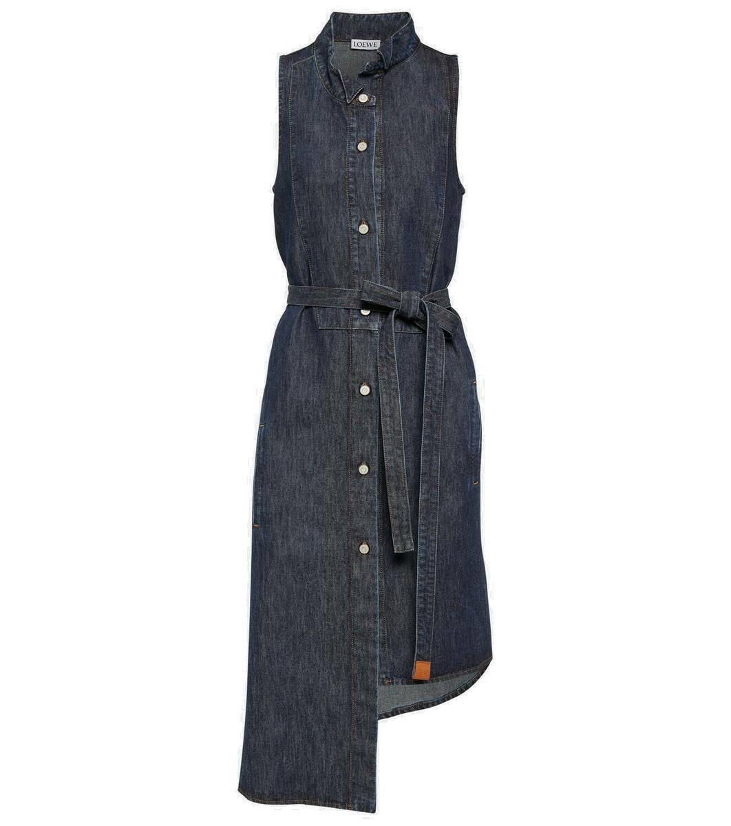 Loewe Asymmetric denim shirt dress Loewe