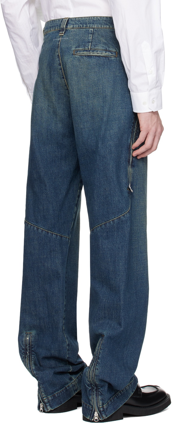 MM6 Maison Margiela Blue Zip Jeans MM6 Maison Margiela