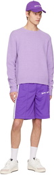 Palm Angels Purple Intarsia Sweater