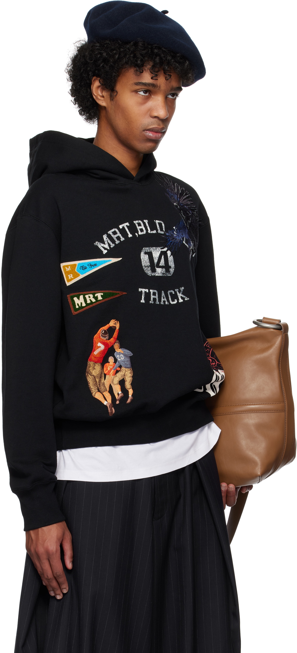 Khoki Black Multi Embodied-Design Hoodie