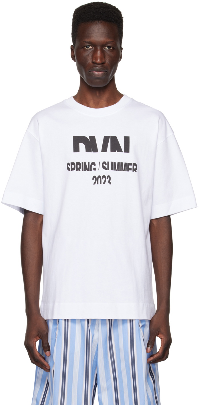 Dries Van Noten White Print T-Shirt Dries Van Noten