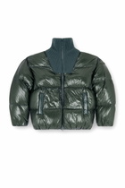 Diesel Down puffer jacket in ripstop with ribbed collar - Winter Jackets Mens in Green