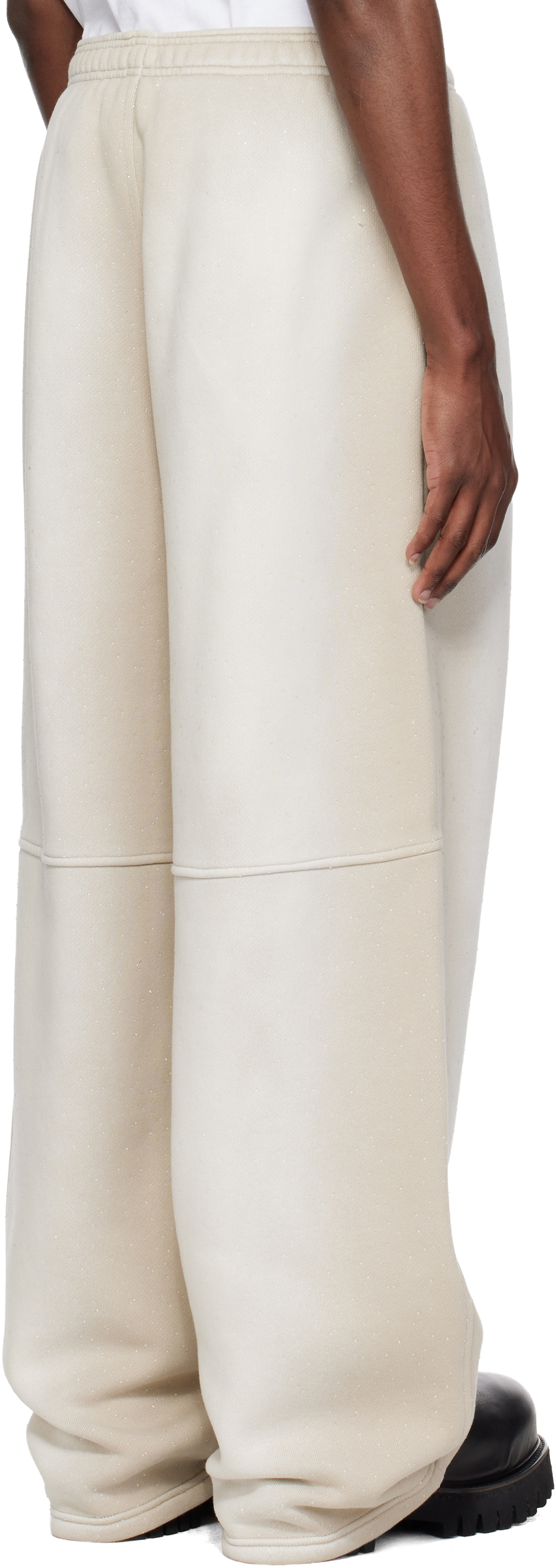 Alexander Wang Beige Allover Hotfix Mid-Rise Sweatpants