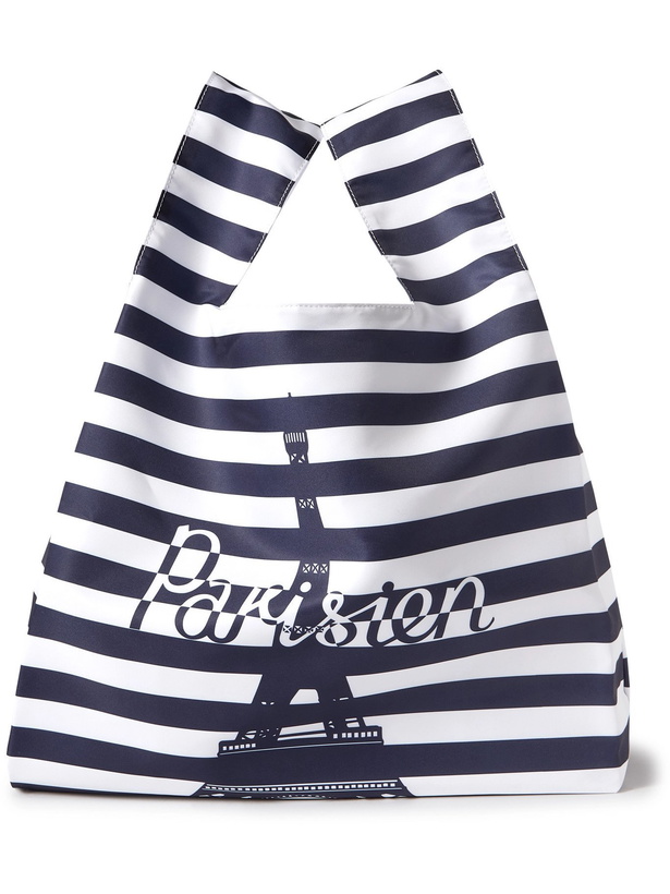 Photo: MAISON KITSUNÉ - Printed Nylon Tote Bag - Blue