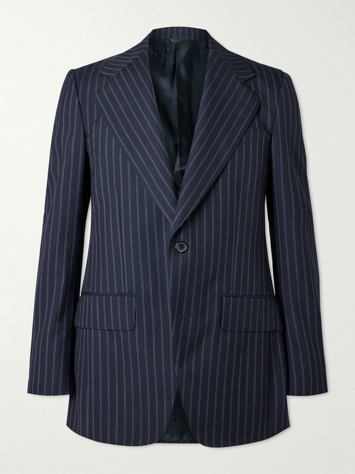 Husbands - Pinstriped Wool Suit Jacket - Blue