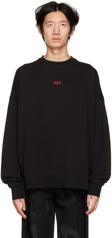 Photo: 424 Black Embrodiered Sweatshirt