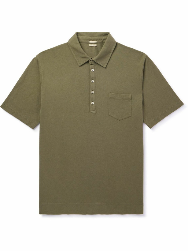 Photo: Massimo Alba - Wembley Cotton and Cashmere-Blend Piqué Polo Shirt - Green