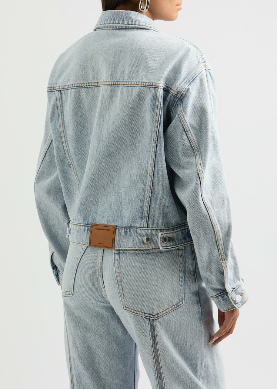 Alexanderwang.t Zip-detail Denim Jacket Light Blue