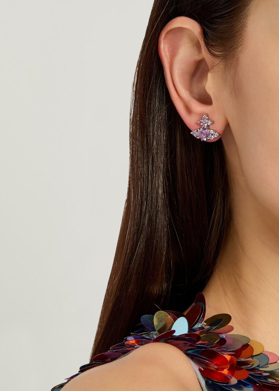 Vivienne Westwood Feodorita Crystal-embellished orb Stud Earrings - Purple - One Size