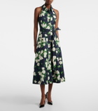 Carolina Herrera Floral faille midi dress