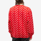 Balenciaga Men's All Over Logo Crew Knit in Red/White