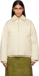 Bottega Veneta Off-White Cotton Twill Down Puffer Jacket