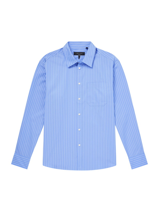 Photo: Rag & Bone - Striped Cotton-Poplin Shirt - Blue