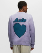 Arte Antwerp Back Pixel Heart Sweater Purple - Mens - Pullovers