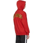 Palm Angels Red New College Logo Over Hoodie