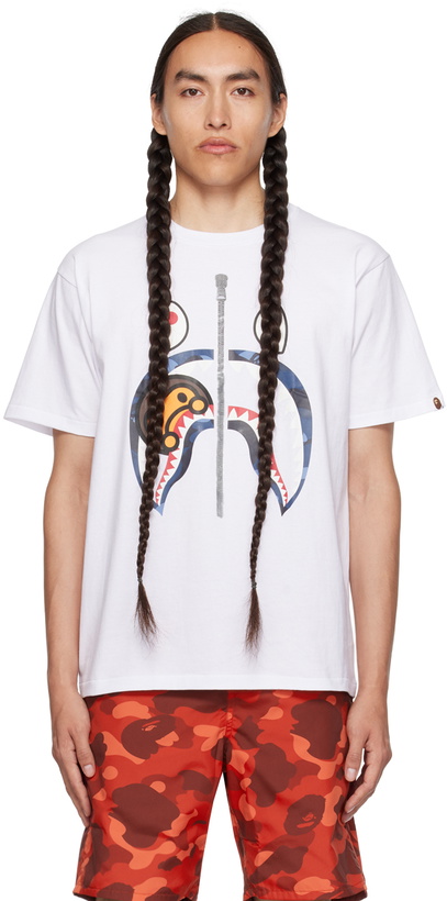 Photo: BAPE White Camo Milo Shark T-Shirt