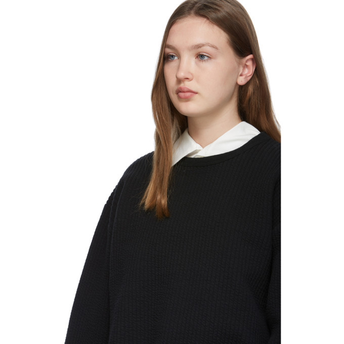 Chimala Black Quilted Crewneck Sweater