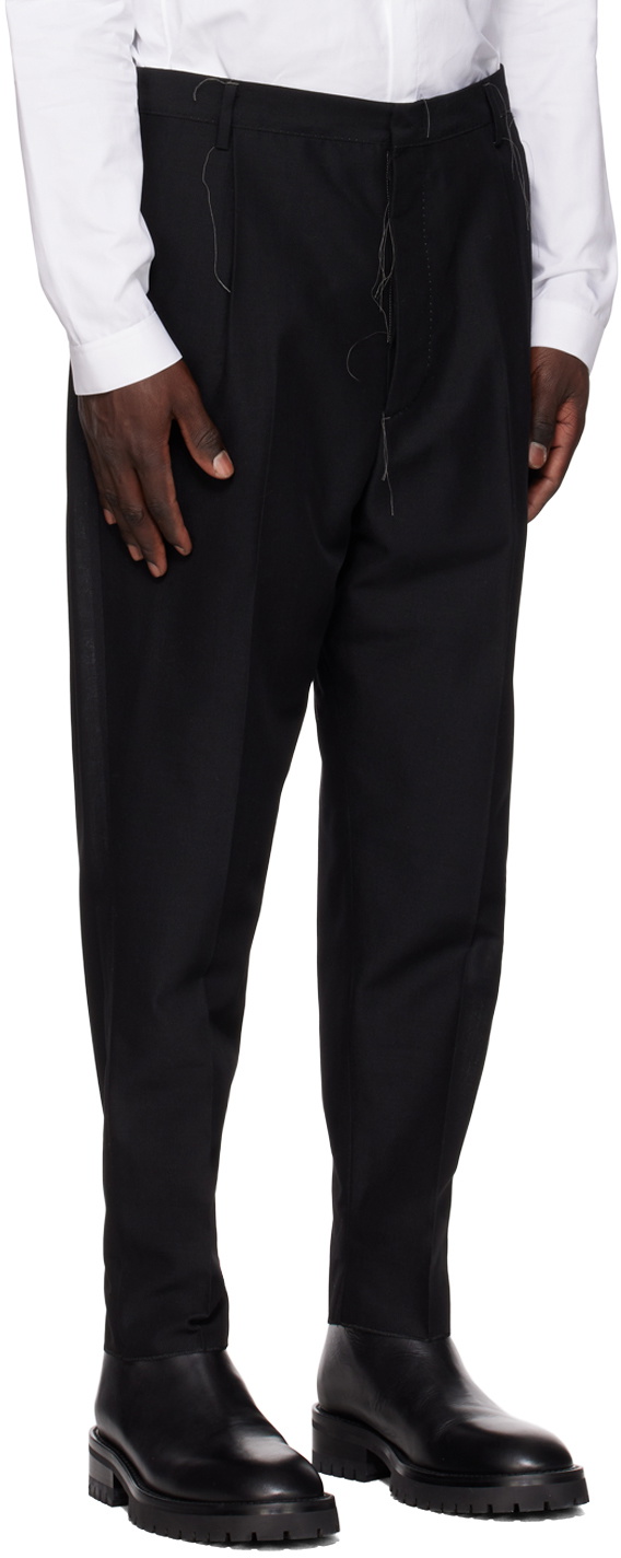 NICOLAS ANDREAS TARALIS Black Single-Pleat Trousers