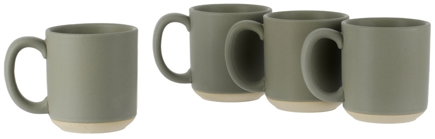 Lineage Ceramics Gray Big Mug, 4 pcs