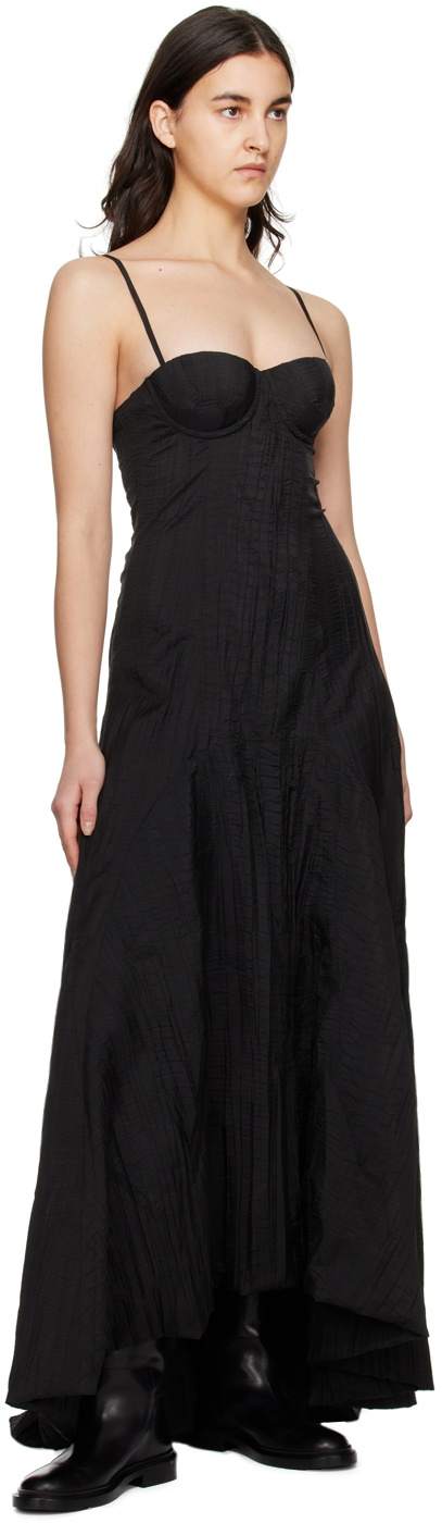 Olēnich Black Asymmetric Maxi Dress