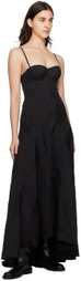 Olēnich Black Asymmetric Maxi Dress