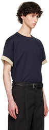 Bottega Veneta Navy & Yellow Double Layer T-Shirt