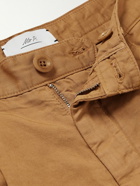 Mr P. - Straight-Leg Pleated Garment-Dyed Cotton and Linen-Blend Twill Trousers - Brown