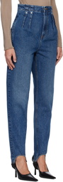 Mugler Blue Denim Cigarette Stirrup Jeans