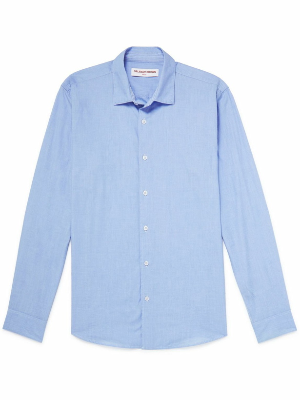 Photo: Orlebar Brown - Giles Slim-Fit Cotton-Poplin Shirt - Blue