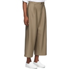 132 5. ISSEY MIYAKE Beige Knit Composite Trousers