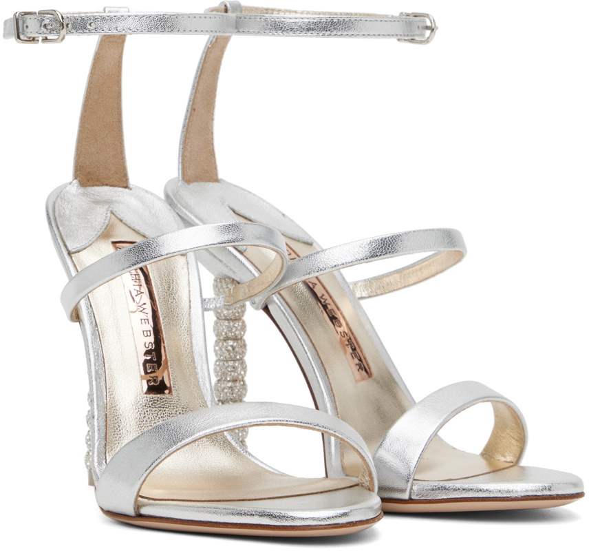 Sophia Webster Silver Rosalind Crystal Heeled Sandals Sophia Webster