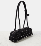 Alaïa Le Teckel Small studded suede shoulder bag