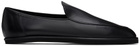 AURALEE Black Leather Slip-on Loafers