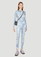 Denim Print Leggings in Blue