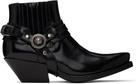 Versace Black Texano Ankle Chelsea Boots