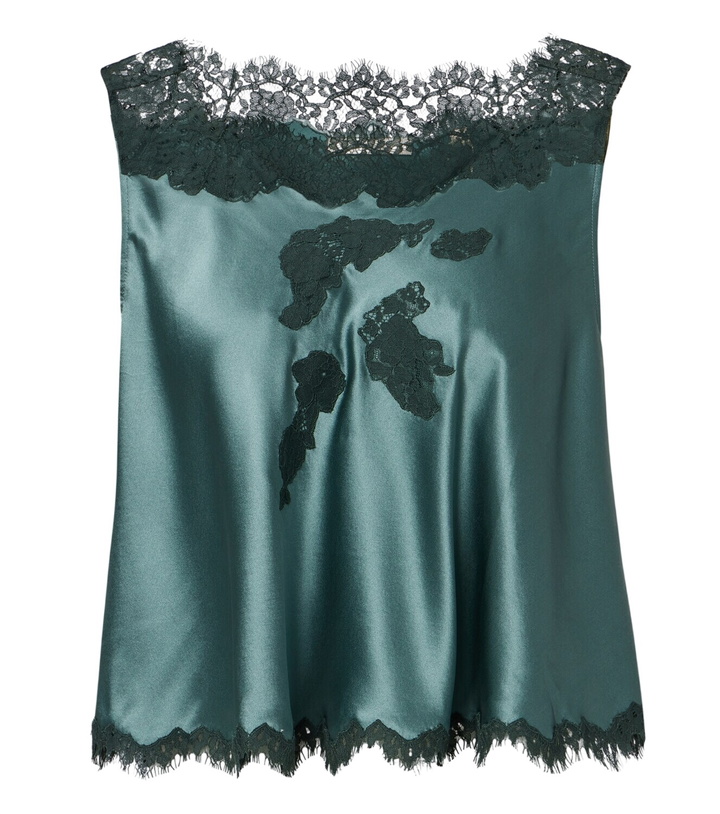 Photo: Dôen Valerina lace-trimmed silk satin top