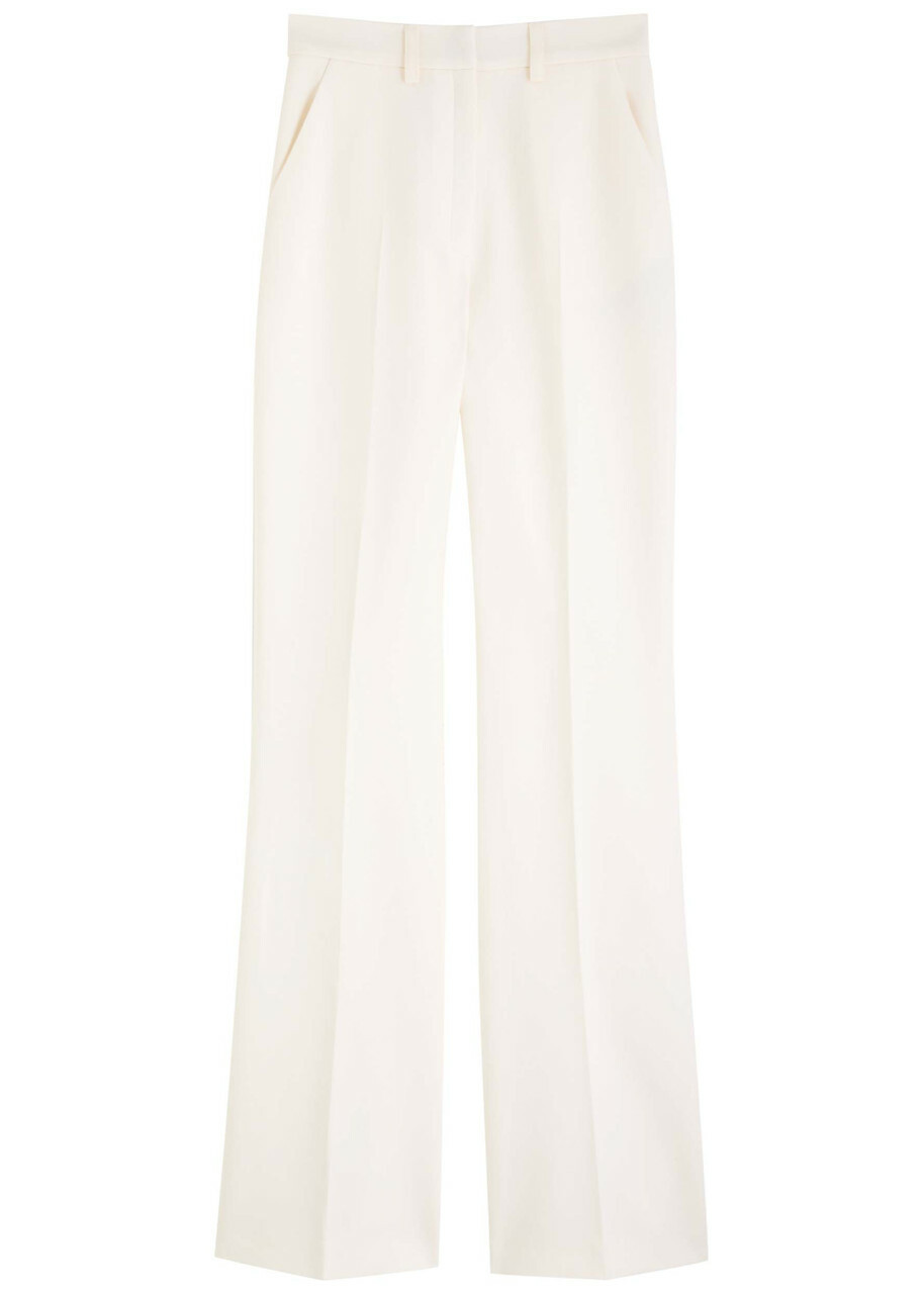 David Koma Flared Straight-leg Stretch-wool Trousers Off White