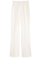 David Koma Flared Straight-leg Stretch-wool Trousers Off White