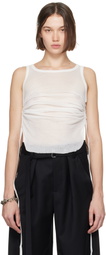 Ann Demeulemeester White Mara Wrinkled Cropped Tank Top