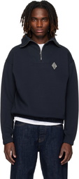Lacoste Black Loose Fit Zipped Neck Piqué Sweatshirt