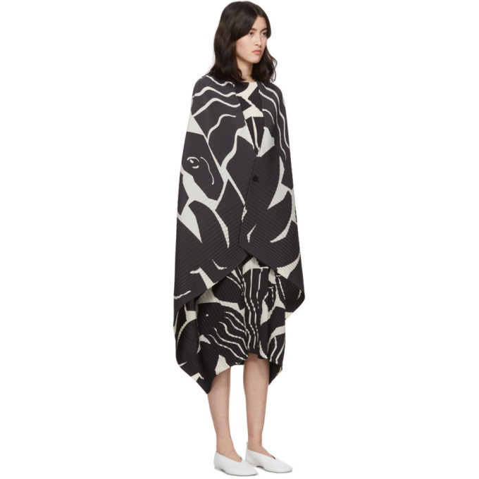 Issey Miyake Black and White Cuddle Pleats Dress Issey Miyake Men