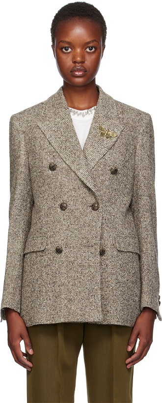 Photo: Golden Goose Brown Double-Breasted Blazer