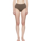 Her Line Brown Classic High-Waist Bikini Briefs