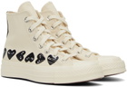 COMME des GARÇONS PLAY Off-White Converse Edition Chuck 70 Multi Heart Sneakers