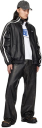 VETEMENTS Black Distressed Leather Pants