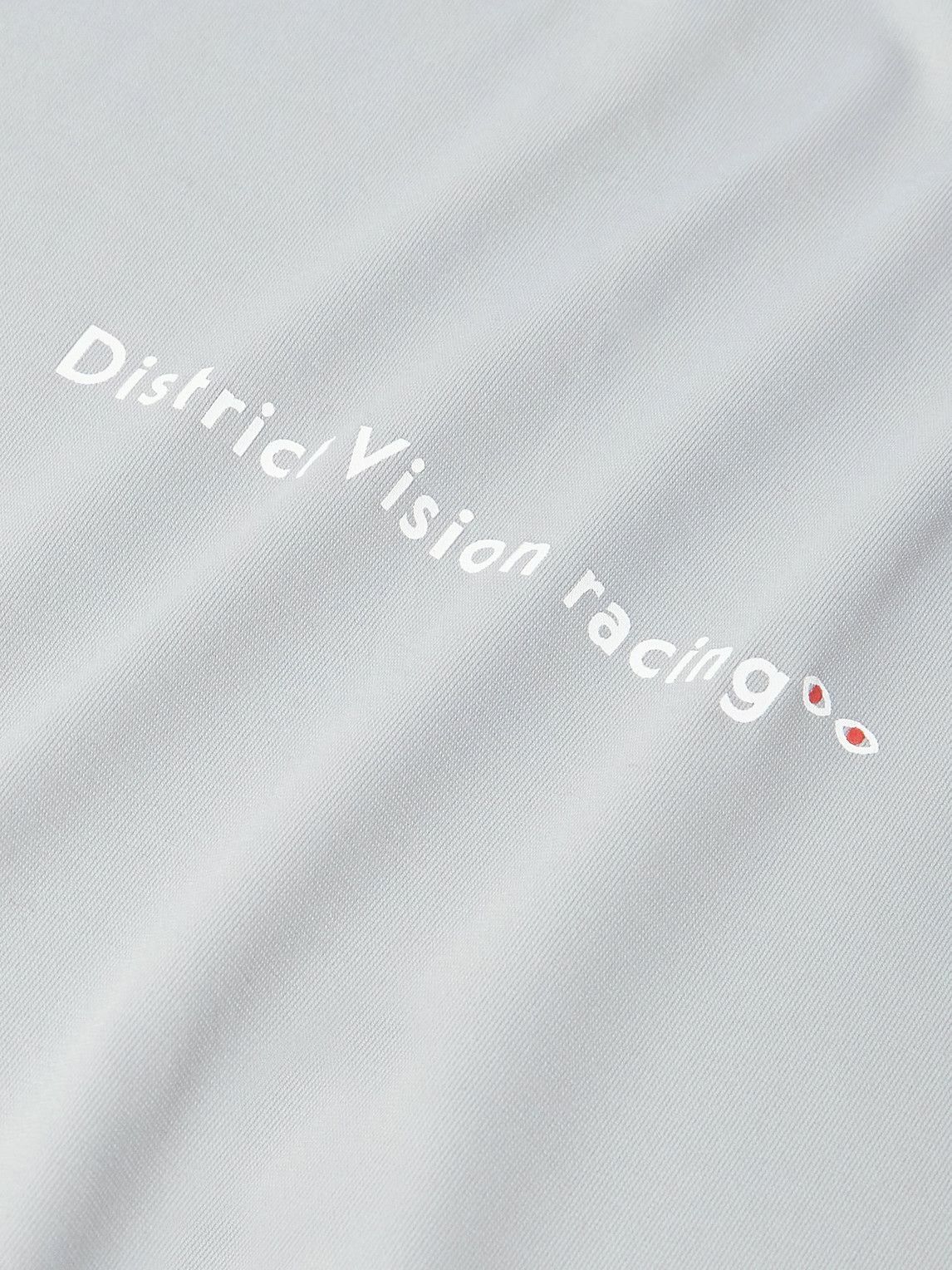 DISTRICT VISION - Logo-Print Perforated Aloe Stretch-Jersey T-Shirt - Gray
