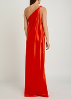 Delos Nova Draped Silk Maxi Dress Red