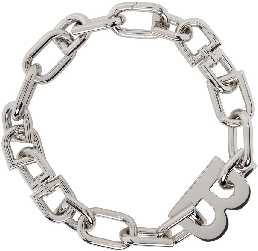 Balenciaga Silver XXL B Chain Necklace